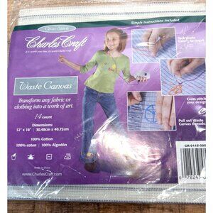 Charles Craft 14 Count Waste Canvas 12"x18" For Cross Stitch Embroidery 100% Cot